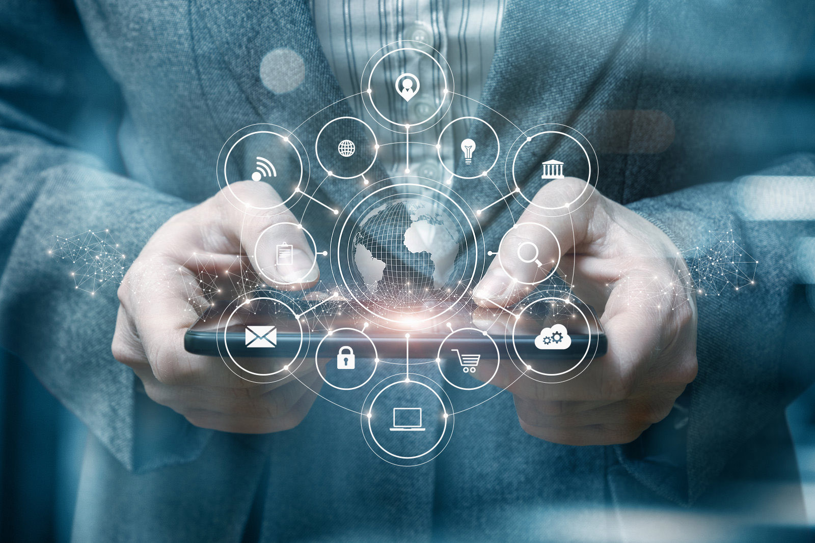 The concept of payment using mobile devices on the internet.